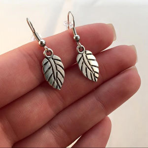 Silver Leaf Earrings on Hypoallergenic Hooks
